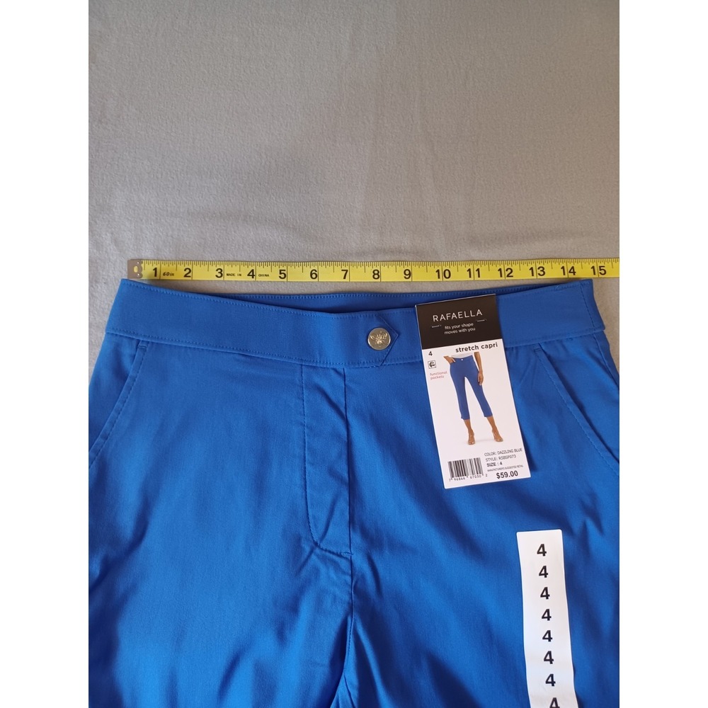 Rafaella Women Dazzling Blue Stretch Capri Pants RSBSF073 Size 4 NWT - Picture 3 of 11